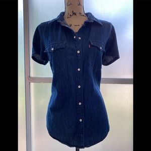 Levi Strauss & Co denim ladies button down shirt.